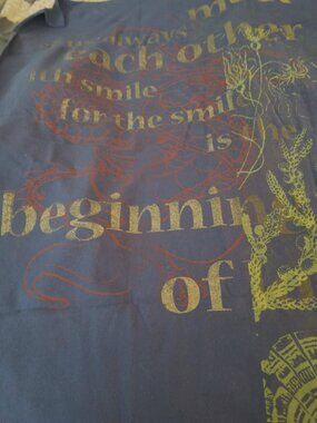 Material T-Shirt Panel 30" x 36"  Dark Blue Ferms  Saying Cotton  Screen Print